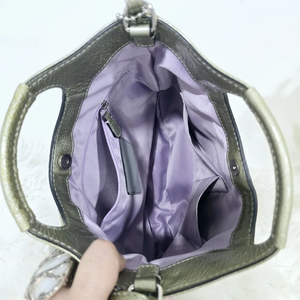 Coach signature green crossbody bag